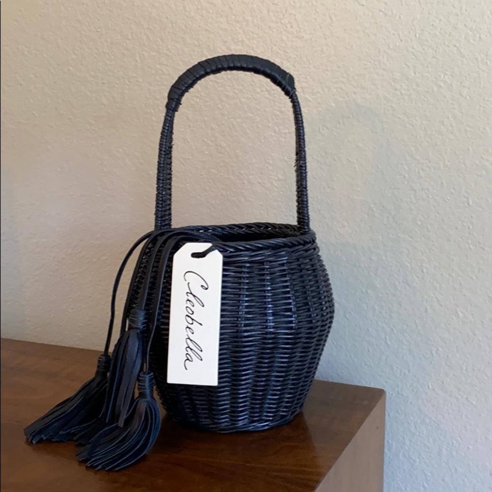 NWT Cleobella Black DARIA WICKER BAG Purse